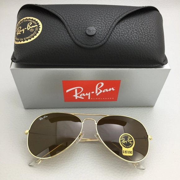 LIKE NEW RayBan Aviator RB3025 Brown Lenses Ray ban Sunglasses - Picture 3 of 13